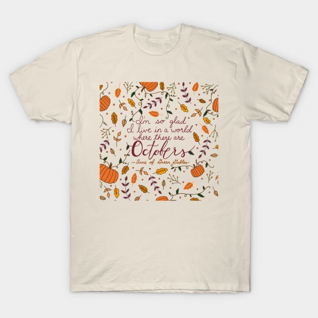 October | Fall | Autumn | Quote | Typography T-Shirt by HLeslie Design